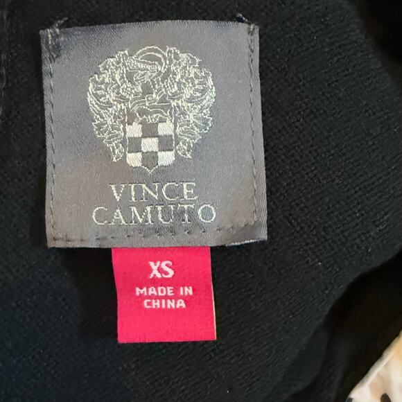 Vince Camuto Womens XS Black White Ruffle Polka Dot Trim Wednesday Addams Dress - Picture 9 of 9